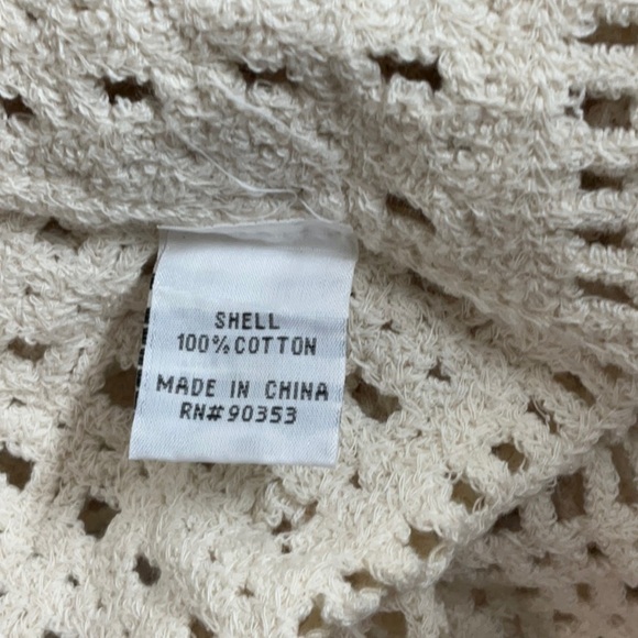 Rebellion Again - Crop Top Crotchet Open Knit Bohemian Ivory Size L - Picture 11 of 12